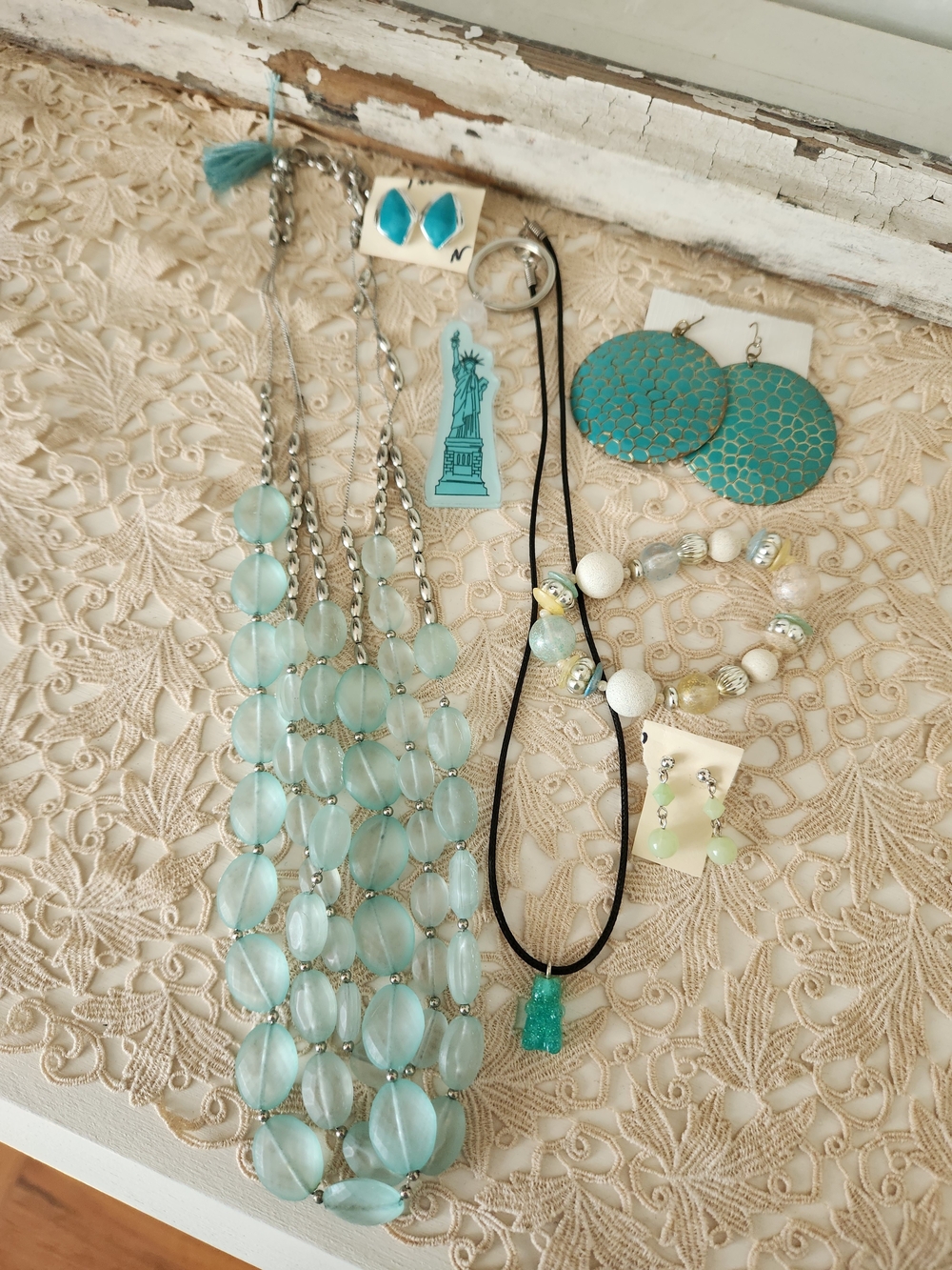 Turquoise Beaded Jewelry Collection - Statement Necklace & Earrings Bundle
